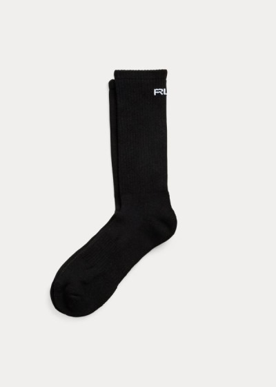 Calcetines Ralph Lauren Hombre Negros - Wool-Blend Crew - URAWP0817